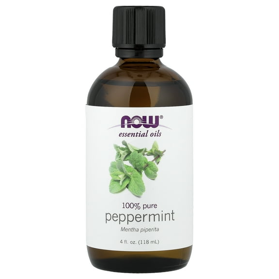 NOW Essential Oils, Peppermint Oil, Invigorating Aromatherapy Scent, Steam Distilled, 100% Pure, Vegan, Child Resistant Cap, 4-Ounce