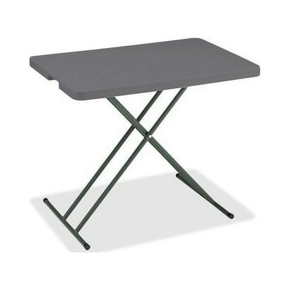 Iceberg IndestrucTable TOO Personal Folding Table Rectangle Top - X-shaped Base - 30" Table Top Length x 20" Table Top Width - 28" Height - Charcoal