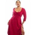 thumbnail image 3 of June & Vie Women's Plus Size Sweetheart Swing Dress, 3 of 6