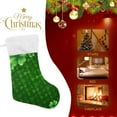 thumbnail image 4 of Coolnut 1 PCS Christmas Stocking Lucky Leaves Big Warm 17.7 x 12 Inch Hanging Xmas Stockings Decoration for Family Holiday Party Ornaments Decor Fireplace, 4 of 7
