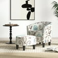 Modern Accent Tub Chair and Ottoman Set with Fabric Upholstered