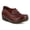 BORDEAUX, variant on L'artiste Burbank Leather Clogs for Women | Designer Hand-Painted Slip-On Shoes | Ladies Casual Platform Clog
