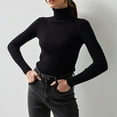 thumbnail image 6 of BOOMILK Turtleneck Sweaters for Women Slim Fit Lightweight Long Sleeve Undershirt Warm Knitted Pullover Black, 6 of 9