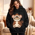 thumbnail image 2 of DHFJKG Women's Huggie Dog Hoodie With Pet Pouch Cute Animal Graphic Cat Holder Zipper Pocket Carries Sweatshirt, 2 of 4
