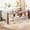 Beige + MDF + Pine + Plywood + Twin, variant on Luckynote Twin Size Floor Bed with Storage Bookcases, Solid Wood Floor Bed with Cute Stairs and Guardrails, No Box Spring Needed, Light Natural
