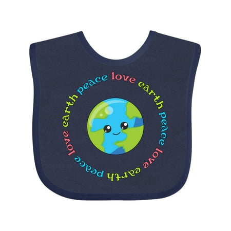 

Inktastic Peace Love Earth Gift Baby Boy or Baby Girl Bib