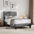 thumbnail image 2 of Yiwa Twin Upholstered Platform Bed with Headboard, Modern Design with Wood Slats and Noise-Free Support, No Box Spring, 2 of 8