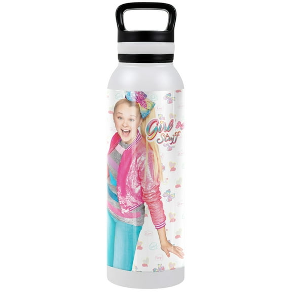 Jojo Siwa Official Girl Stuff 24 oz Insulated Canteen Water Bottle, Leak Resistant, Vacuum Insulated Stainless Steel with Loop Cap