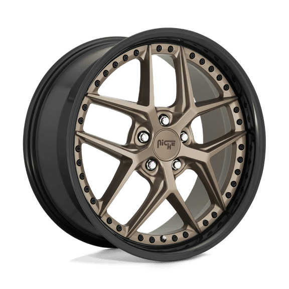 Niche M227 Vice 19X9.5 5X112 48Et 106.1Cb Matte Bronze Black Bead Ring Wheel