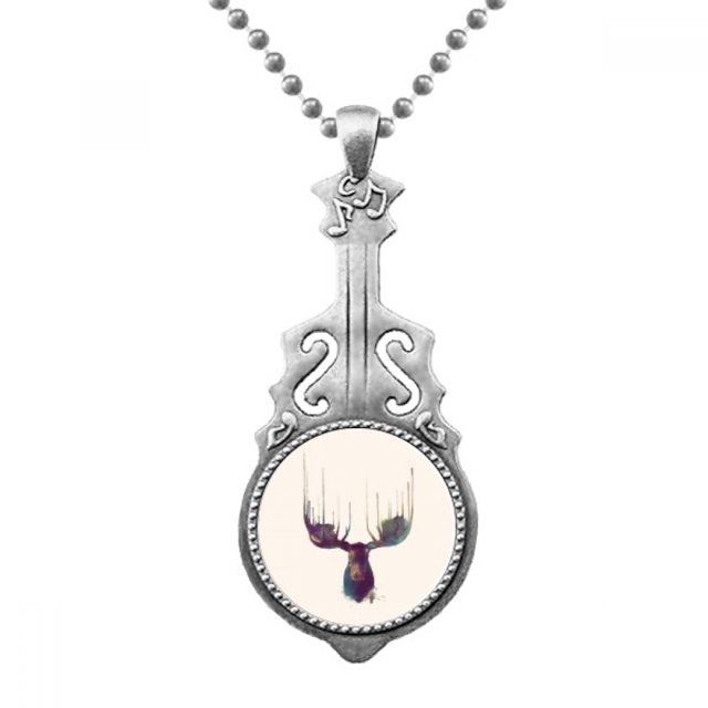 Cabeza de animal artístico renos efecto colorido Colgante Joyería Música Guitarra Torque Star Moon Unbranded M