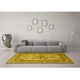 thumbnail image 3 of Ahgly Company Machine Washable Indoor Rectangle Medallion Yellow Traditional Area Rugs, 7' x 10', 3 of 4