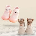 thumbnail image 2 of Otqutp Baby Flat Sole Boots Toddler Baby Girls Boys Sock Shoe Elastic Indoor Slipper First Cartoon Cats Lightweight Soft Sole Rubber Shoes 0-4 Years(Khaki,9-12 Months), 2 of 5