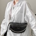 thumbnail image 4 of Riñonera para Mujer Bolsos Mano Cadena Correa Ancha Portátil Entramado Rómbico Fin Semana, 4 of 8