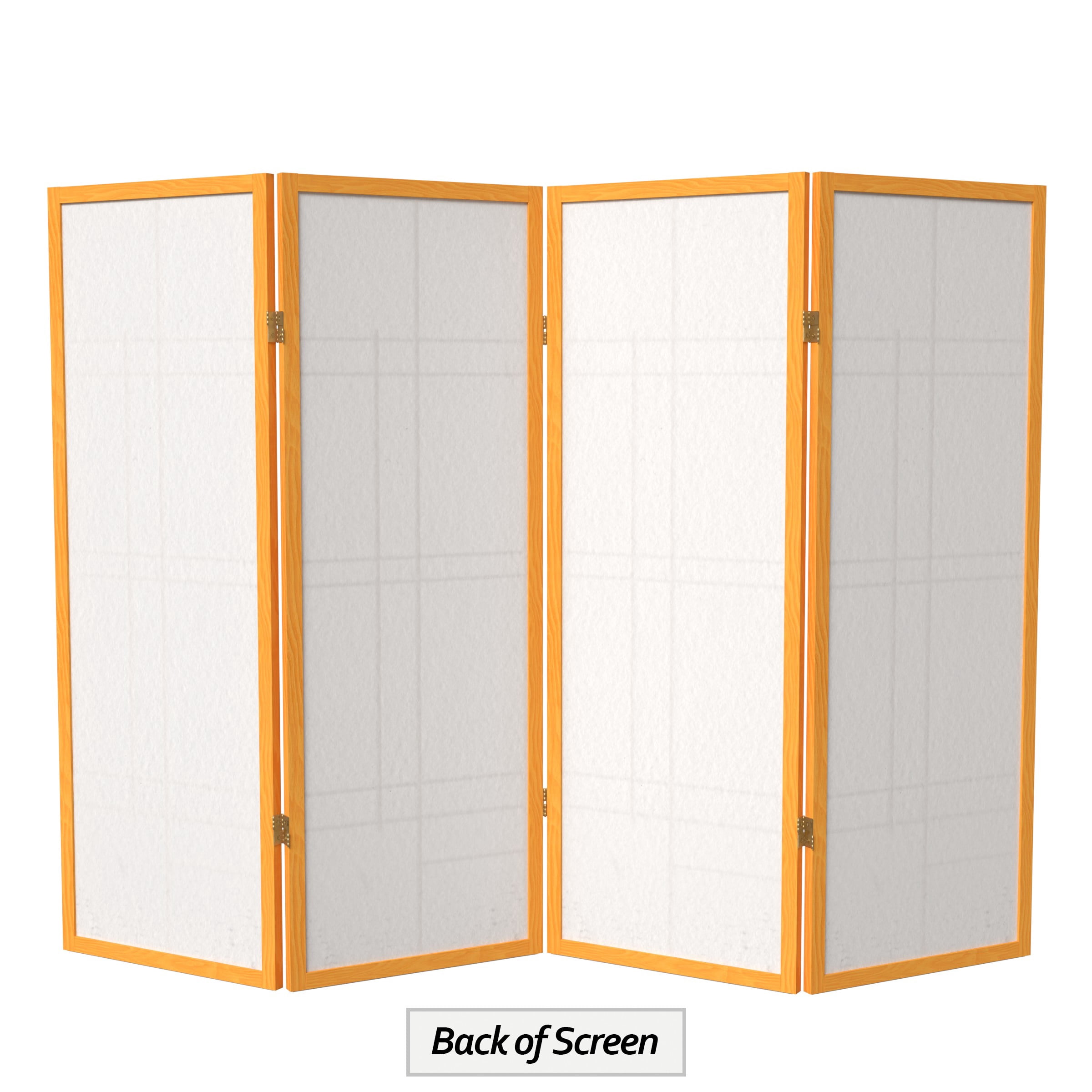 4 ft. Tall Japanese Style Eudes Lattice Folding Screen - Honey - 4 Panels