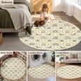 thumbnail image 5 of Round Rugs 4Ft, Yellow Flower Pattern Round Area Rug Washable Indoor Throw Carpet, Vintage Botanical Floral Simple Yellow Soft Non Slip Circle Rug for Kitchen Nursery Room Home Decor Aesthetic, 5 of 8