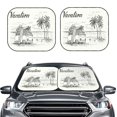 thumbnail image 2 of Disketp 2 Piece Summer Vacation Scene With Camping Van Pattern Windshield Sunshades,Folding Windshield Sun Shade For Car Suv Trucks Sedan,Blocks Uv Rays Sun Visor Protector-Medium, 2 of 7