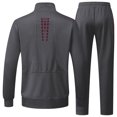 thumbnail image 6 of Handshe Men's Solid Color Tracksuit Set, Full-Zip Jacket with Pockets and Elastic Cuffs, Comfortable Sportswear for Gym and Daily Wear, 6 of 7