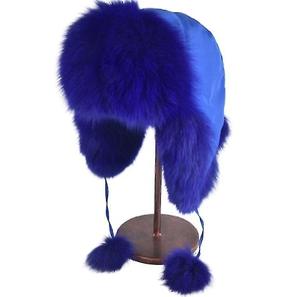 Black Gorro de esquí en nieve con orejeras, gorro de bombardero de piel de mapache para invierno, gorro de piel de zorro auténtica, protege tus orejas y cabeza en el frío invierno