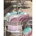 thumbnail image 5 of Green Pink Gradient Abstract Ripple Wave Table Cloth with Umbrella Hole and Zipper,Outdoor Tablecloth Waterproof Patio Table Cloths Spillproof Washable Table Cover Ombre Geometric Line, 5 of 6