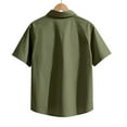 thumbnail image 4 of Ashirexll Mens Button up Shirts Short Sleeve, Big and Tall Shirts for Men, Summer Short Sleeve Turndown Collar Button Cardigan Pocket Shirts for Home Wear, 4 of 7