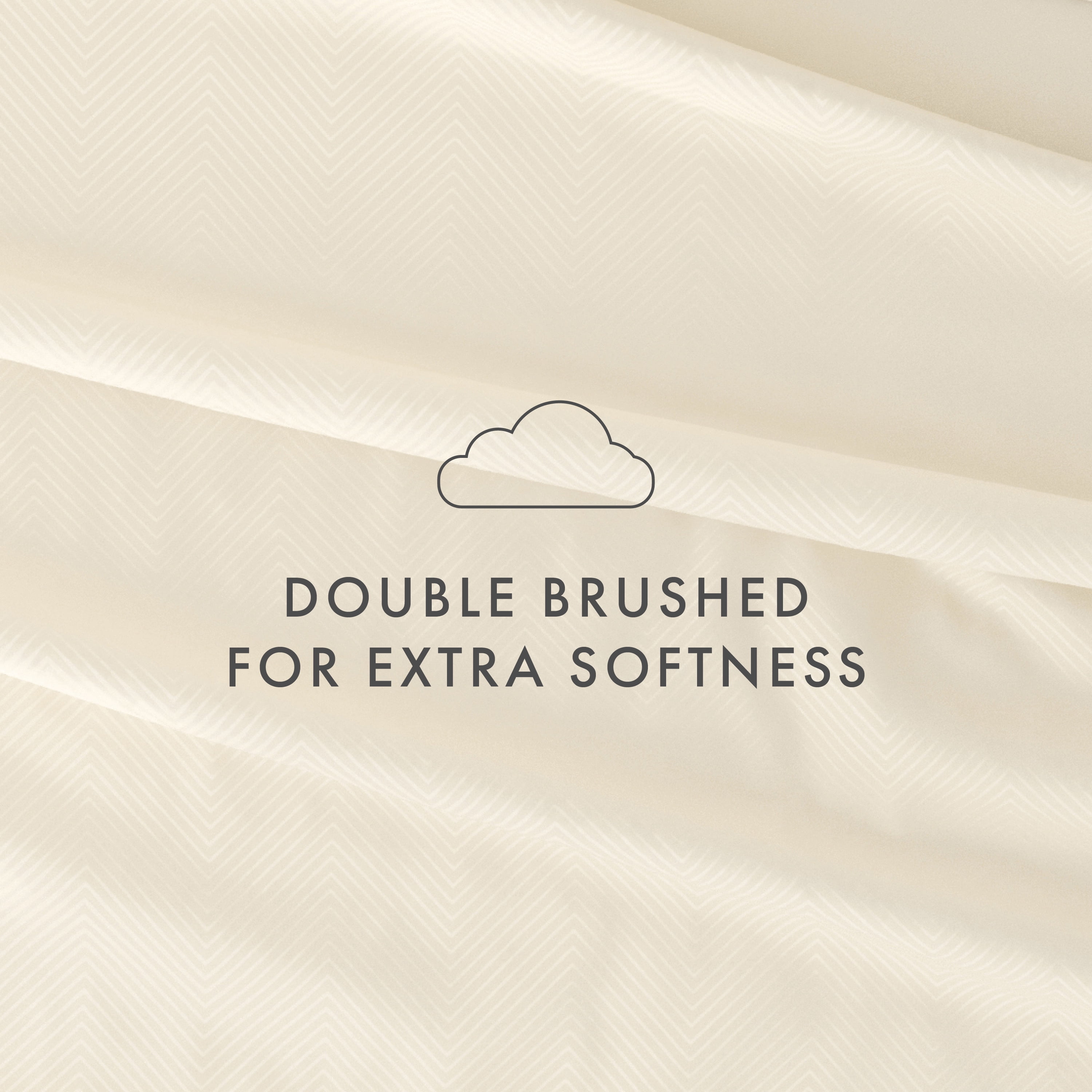Noble Linens 4 Piece Ivory Chevron Embossed Bed Sheet Set, CalKing