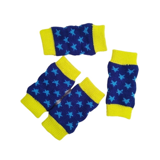 Maytalsory 4x Pet Knee Socks Non-toxic And Odorless Skin-friendly Protection For Pets Pet Knee Protector Dogs Blue Star S