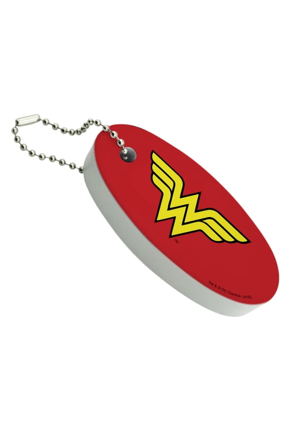 Wonder Woman Classic Logo Floating Keychain Oval Foam Fishing Boat Buoy Key Float