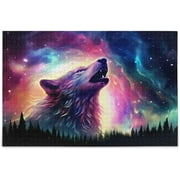 Bestwell Puzzle- Aurora Borealis Wolf Jigsaw Puzzles,1000 Piece Puzzles for Family - Fun Intellectual Decompressing Educational Games336