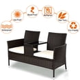 thumbnail image 2 of Costway Patio Rattan Chat Set Seat Sofa Loveseat Table Chairs Conversation Cushioned, 2 of 9