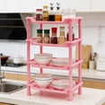 thumbnail image 6 of Cinvoph 4 Tier Bathroom Shelf Stand Heavy Duty Desktop Storage Rack for Bathroom Kitchen Vanity Storage 18"H Pink, 6 of 6