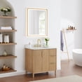 thumbnail image 2 of Sierra 36" Wood Vanity in Washed Light Brown Engineered Stone Top with Mirror, 2 of 15