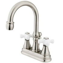 Kingston Brass Governor Two Handle 4" Centerset Lavatory Faucet with Brass Pop-up