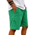 thumbnail image 4 of Men's Corduroy Shorts Casual Elastic Waist Drawstring Lightweight Summer Beach Shorts Green L, 4 of 6