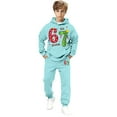 thumbnail image 3 of RTKFRFLM Boys Kids Hoodie Joggers Set Cartoon 67 Number Print Long Sleeve Pocket Outfit 2-13Y, 3 of 3