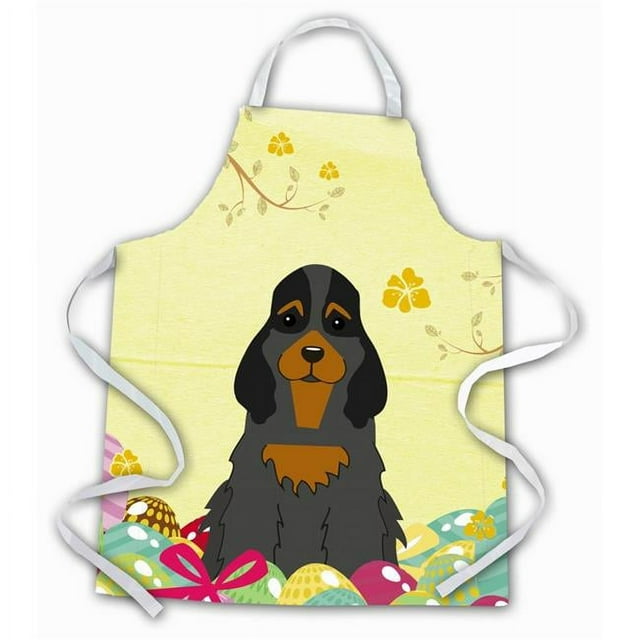 Carolines Treasures BB6093APRON Easter Eggs Cocker Spaniel Black Tan Apron