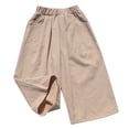 thumbnail image 2 of StSilkitty Girls Ruffle Pants High Waist Elastic Casual Wide Leg Pants with Pockets Solid Color Lightweight Soft Trousers, 2 of 5