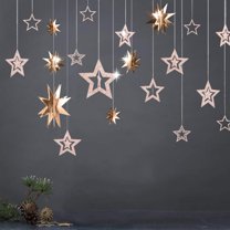 Cheerland Garland Twinkle Little Stars Decoration, Champagne Gold, 6.6 ft