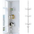 thumbnail image 1 of esquinero para ba&ntilde;o regadera 100-315 cm Altura ajustable organizador de ba&ntilde;o Cuarto piso repisas para con jaboneras para ba&ntilde;o Versi&oacute;n plateada, 1 of 7