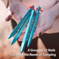 thumbnail image 3 of Outdoor Travel Tent Accessories 12pcs/set Alloy Tent Pegs With Rope Stakes, 3 of 4