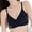 Black, variant on Women’s Seamless Ribbed Wireless Bra, Comfortable Everyday Soft Support Bra with Adjustable Straps Mint Green L
