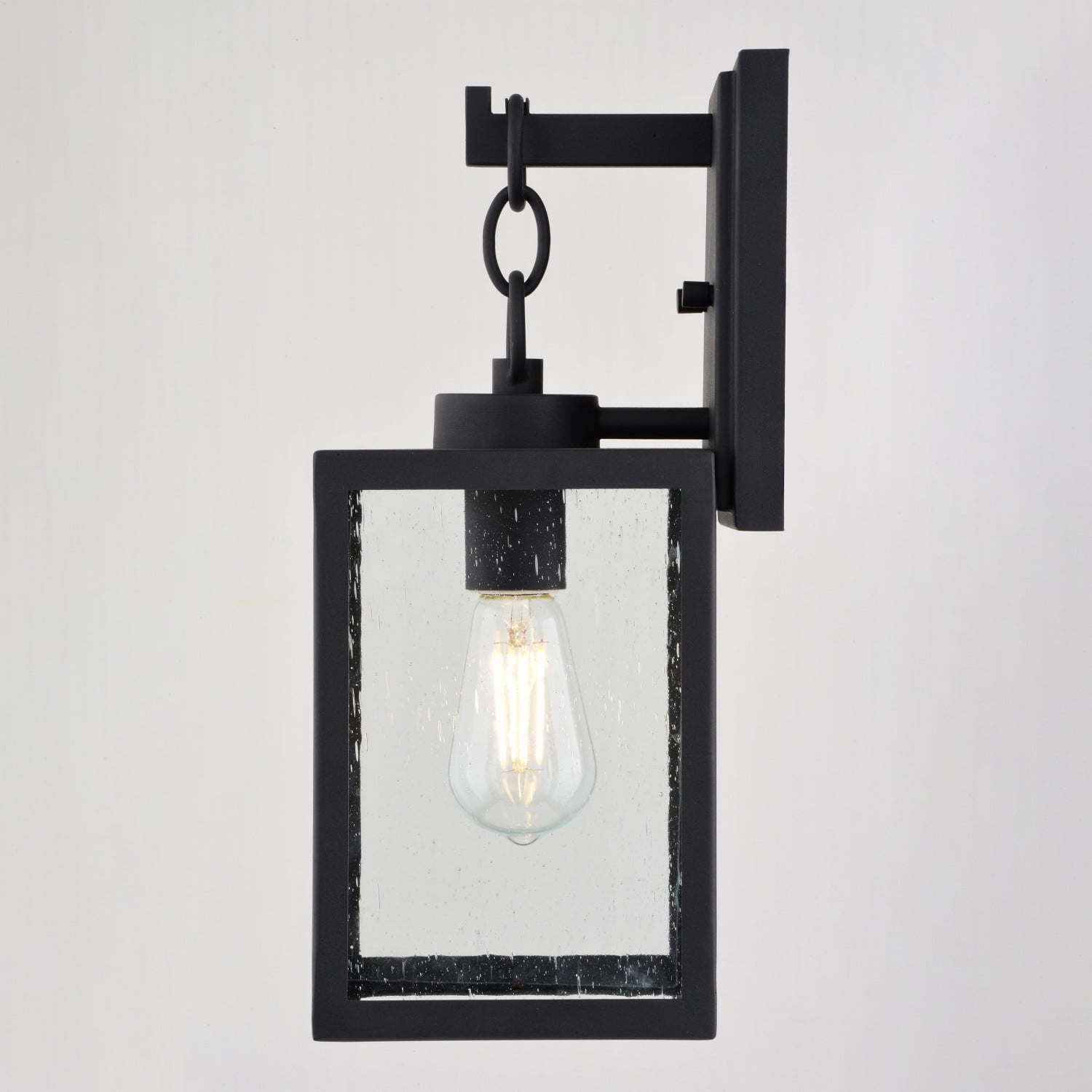 Berkley Metal 1 Light Textured Black Transitional Outdoor Wall Lantern Clear Glass