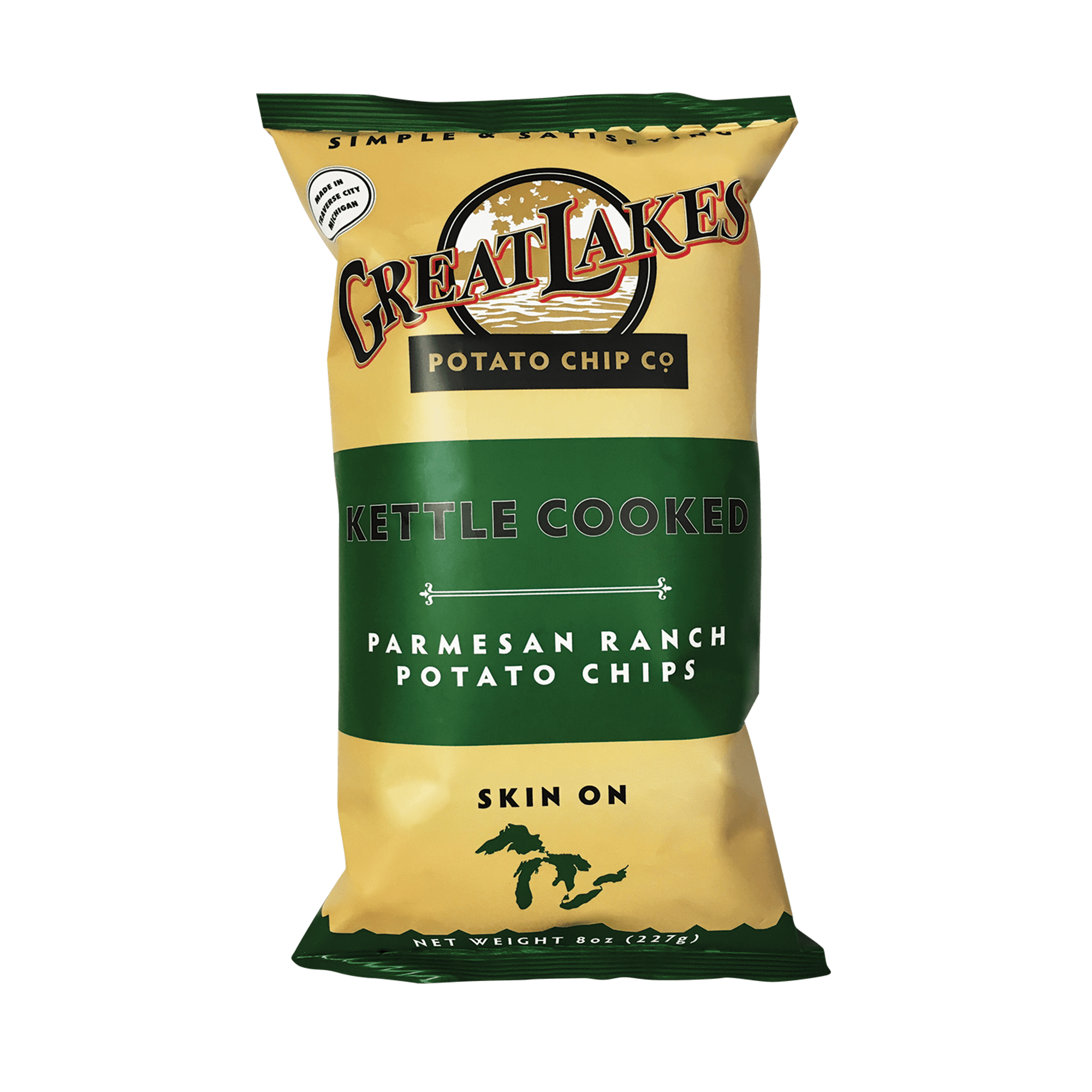 Great Lakes Kettle Cooked Parmesan Ranch Potato Chips, 8 Oz. Walmart