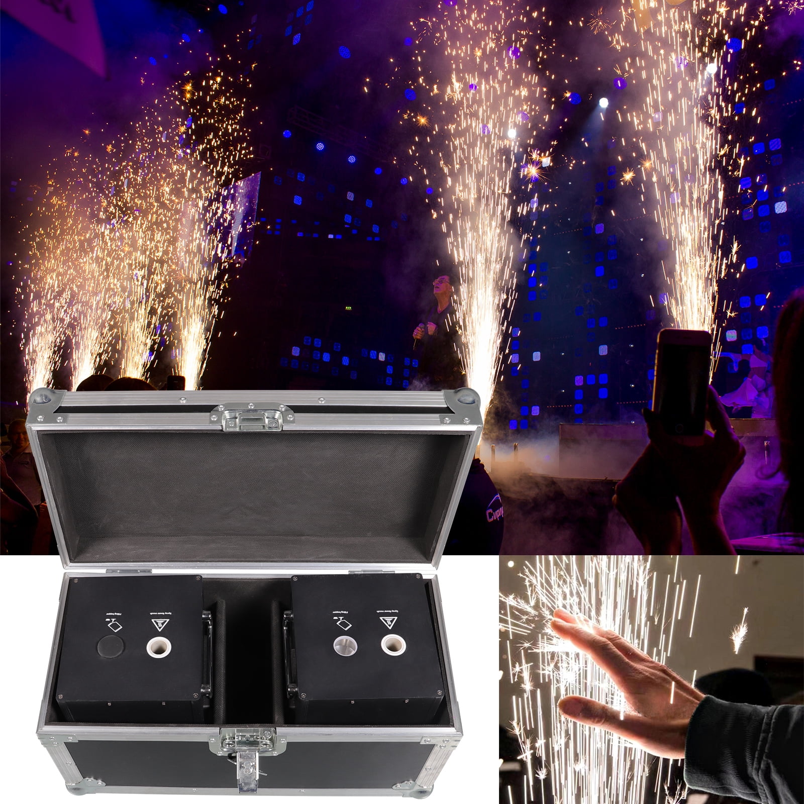 Cold Spark Machine Case for 2Pcs DJ Stage Effect DMX Firework Machine