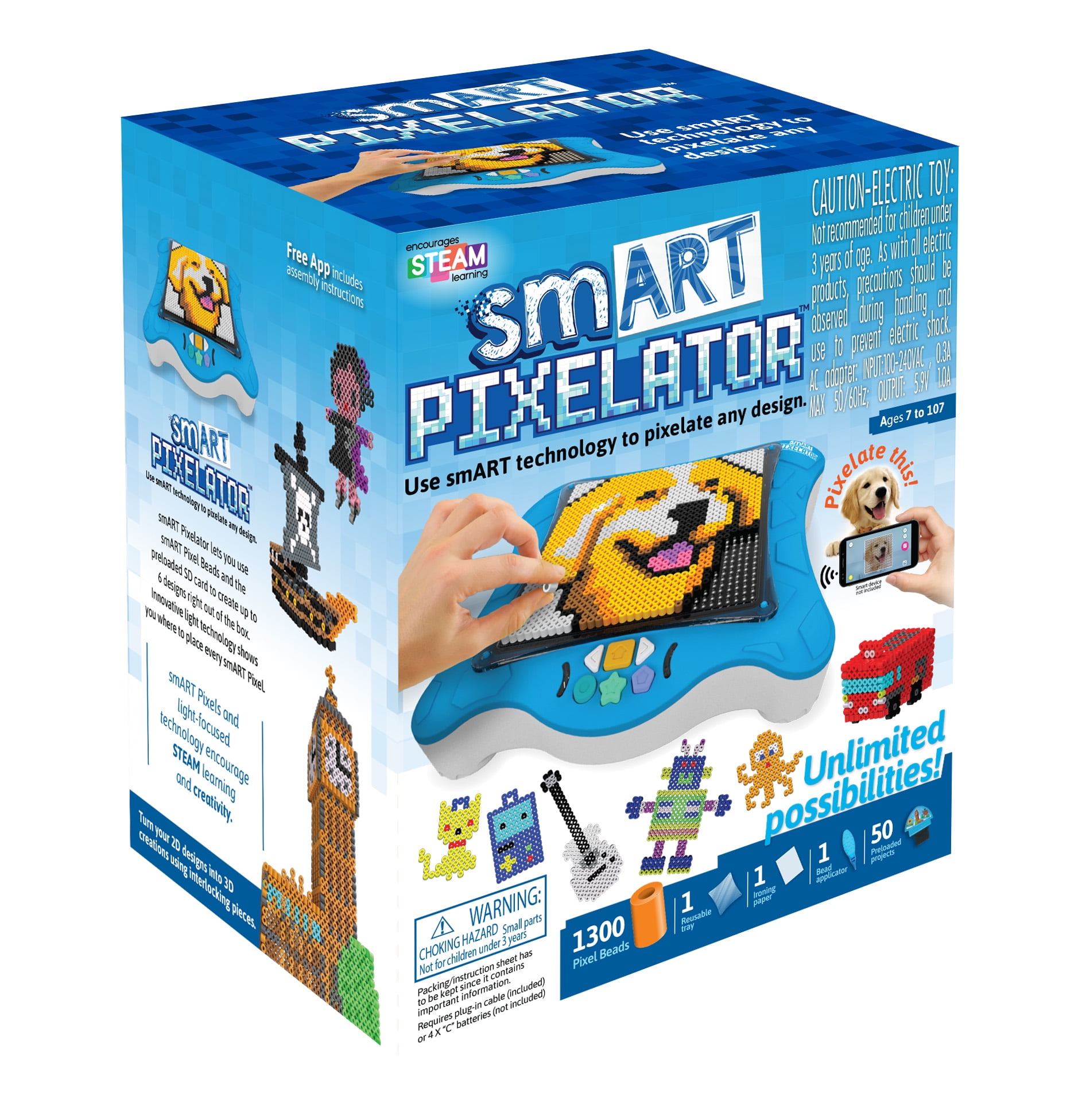 smART Pixelator: Create Your Own 3D Pixelated Art Projects, Gift for Kids,  Ages 7+ 