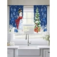 thumbnail image 5 of Navy Blue Christmas Sheer Curtains 45 Inch Length 2 Panels Set for Living Room/Bedroom, Snowman Xmas Tree Ball Gifts Winter Curtain Sheers Drapes Rod Pocket Curtains Window Treatment Set 52''x45''x2, 5 of 7