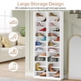 thumbnail image 6 of Tribesigns 13-Tier Shoe Storage Cabinet, Tall White Wooden Shoe Rack with 26 Cubbies, Freestanding Shoe Storage Organizer for Closet, Entryway, Living Room, 6 of 9