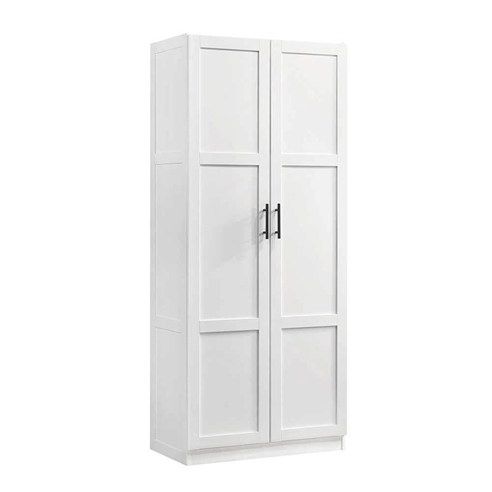 Pemberly Row Contemporary Engineered Wood Storage Cabinet in White
