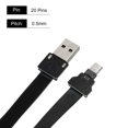 thumbnail image 3 of Cable plano flexible Unique Bargains Negro 20 pasadores 0,5mm 100mm USB macho a Micro 90 grados, 3 of 6