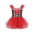 thumbnail image 6 of iiniim Kids Girls Gingerbread Man Christmas Sleeveless Dance Ballet Figure Ice Skating Tutu Dress Size 12M-14 Red 12-18 Months, 6 of 7
