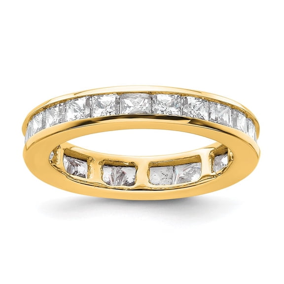 14k Polished Size 4.5 Channel-set 2 carat Princess Diamond Complete Eternity Band